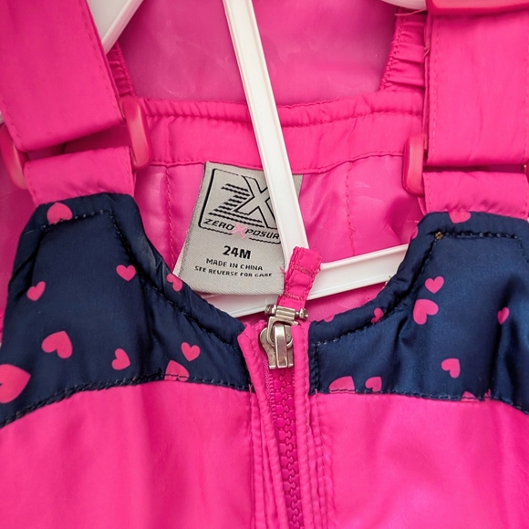 ZeroXposur Pink and Navy Heart Snowsuit - Picture 4 of 5